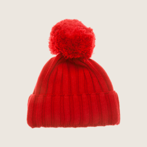 Bonnet rouge en laine et coton pour enfant