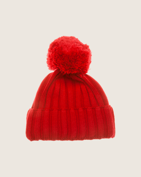 Bonnet rouge en laine et coton pour enfant